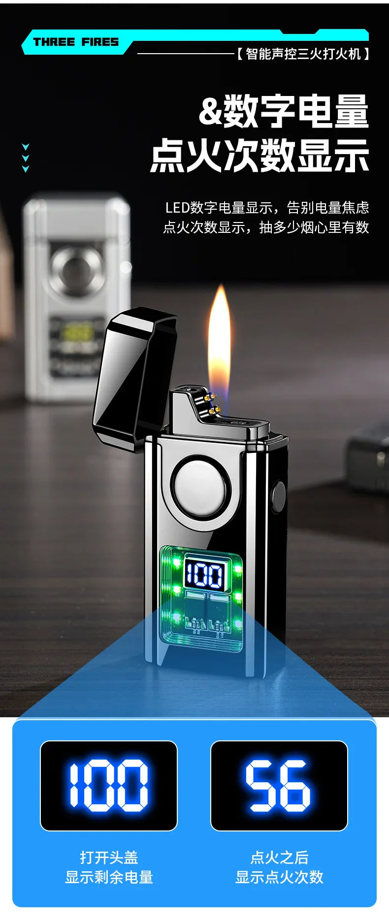 Gas-Electric Dual-Purpose Lighter